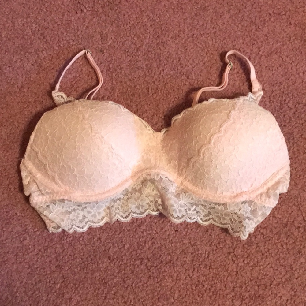 Lacy pink bra